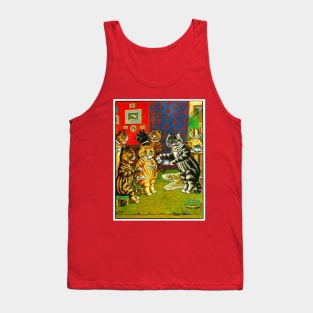 Cat Tea Party: A Louis Wain abstract psychedelic Art Print Tank Top